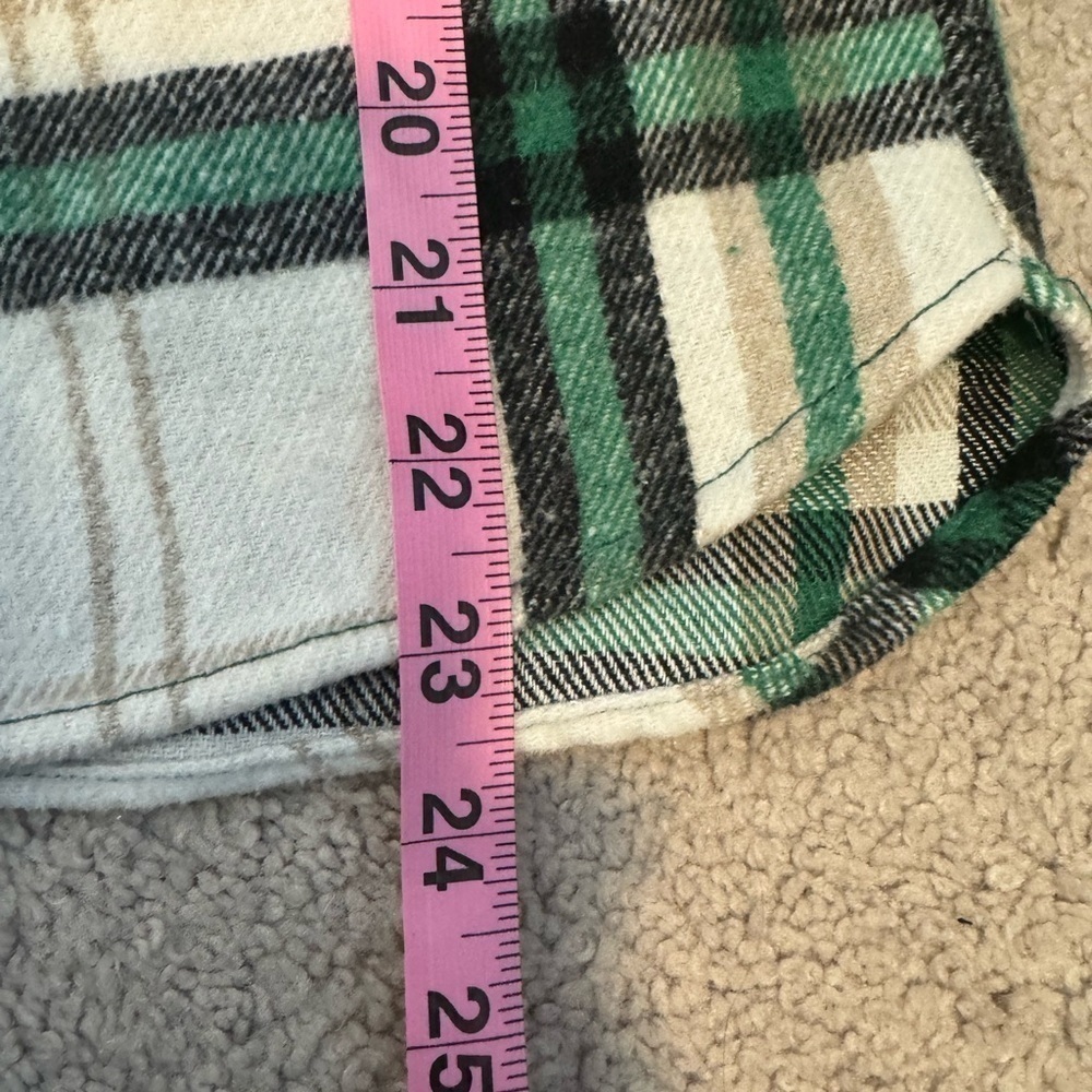 Zara Youth Cream‎ & Green Plaid Shirt Size 10 - Picture 8 of 9
